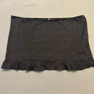 Free People Sparkle Ruffle Mini Skirt Tube Top Sz L Large